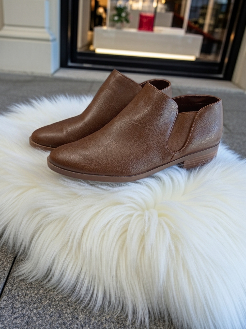 Kensie Chocolate Brown Vegan Leather Ankle Booties Size 5.5